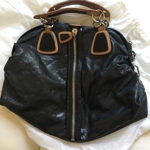 Cynthia Rowley black hobo leather bag